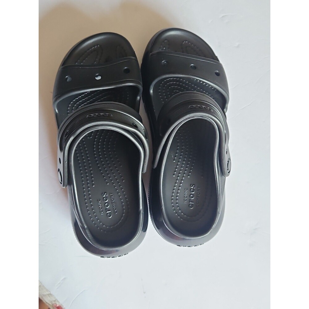Crocs Classic Mega Crush Black Platform Sandals US 6 - Picture 5 of 9